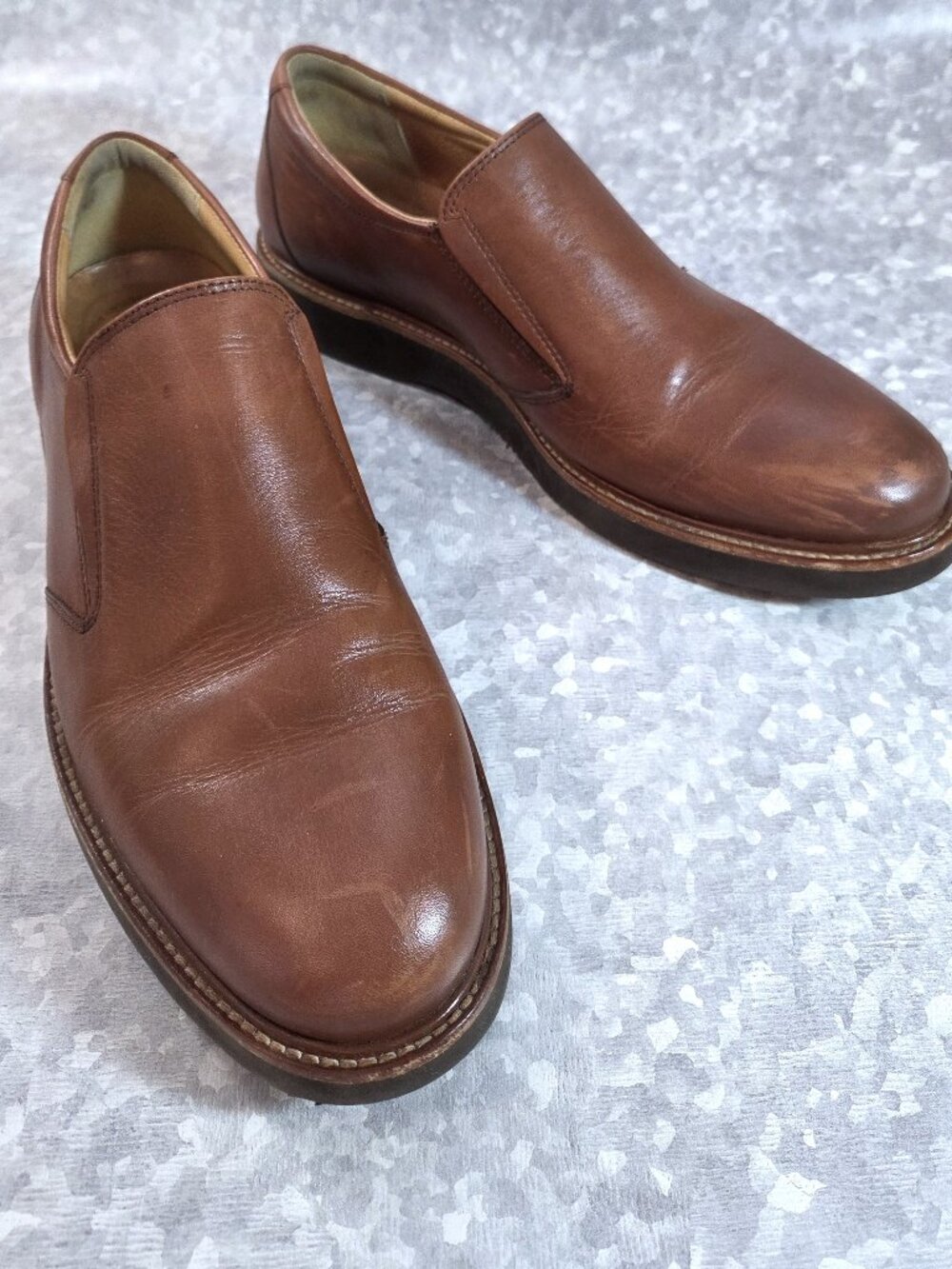 Samuel Hubbard Frequent Traveler Cognac Brown Leather Loafers Size 8.5